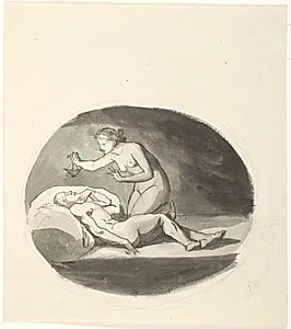 Psyche og den sovende Amor by Johannes Senn