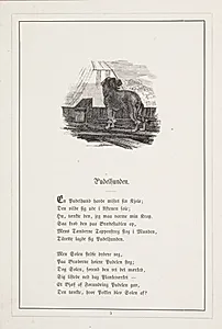 Pudelhunden. Illustration til H.V. Kaalund, "Fabler for Børn" by H.P. Hansen