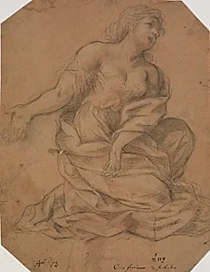 Putti, en engel i halvfigur og et kvindehoved by Ubekendt