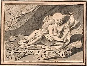 Putti, liggende på hermelinskåbe by Jürgen Ovens