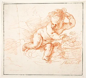 Putti samler frugt