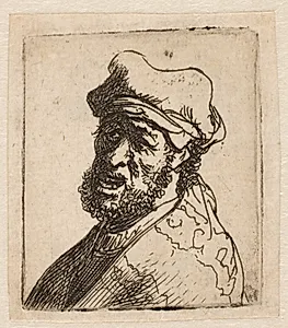 Råbende mand. Hoved by Rembrandt van Rijn