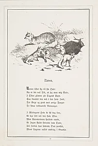 Ræven. Illustration til H.V. Kaalund, "Fabler for Børn" by H.P. Hansen