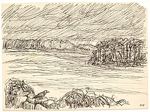 Ravnen på gærdet by Fritz Syberg