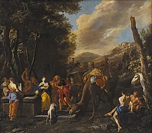 Rebecca og Eliezer ved brønden by Domenico Gargiulo