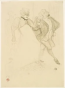 Réjane et Galipaux dans Madame Sans-Gêne. by Henri de Toulouse-Lautrec