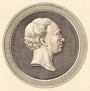 Reliefmedaillon med portræt af Bonnet by J.F. Clemens
