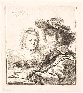 Rembrandt og Saskia by Rembrandt van Rijn