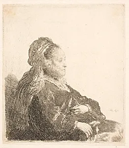 Rembrandts moder, siddende by Rembrandt van Rijn
