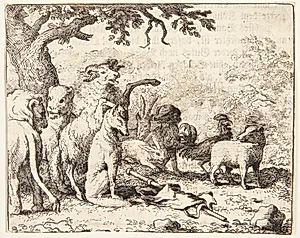 Renard bliver velsignet by Allaert van Everdingen