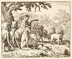 Renard bliver velsignet by Allaert van Everdingen