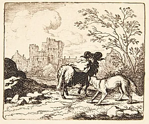 Renard sender en pakke til løven by Allaert van Everdingen