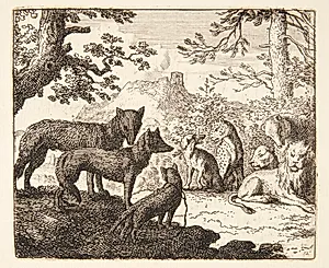 Renards familie forlader retten by Allaert van Everdingen