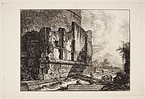 Resterne af Plauti'ernes grav på Via Tibertina, nær Ponte Lugano ved Tivoli by Giovanni Battista Piranesi