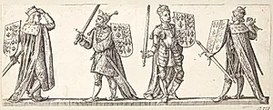Richard II, Henrik IV, Henrik V og Henrik VI by Hendrick Goltzius
