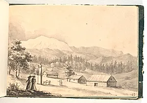 Rids af en stående mand i profil by C.F. Zeuthen