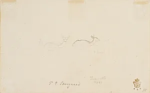Rids af to liggende dådyr. by P.C. Skovgaard
