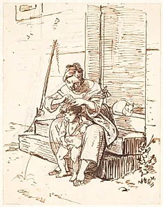 Romersk gadescene by Wilhelm Marstrand