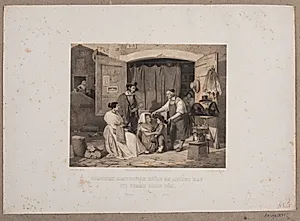 Romerske almuesfolk købe en abbate hat til deres lille søn by Adolph Kittendorff