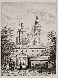Rosenborgslot set fra volden by Heinrich Hansen