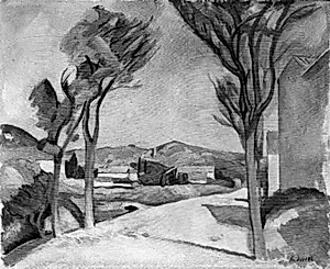 Route à Villeneuve-les-Avignon by Henri Doucet