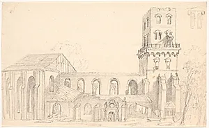Ruiner af Nicolai kirke, København by C.A. Lorentzen