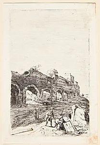 Ruinerne af akvædukten ved Mezza Via nær Rom by Bartholomeus Breenbergh
