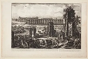 Ruinerne af bymuren i den antikke by Paestum [...] by Giovanni Battista Piranesi