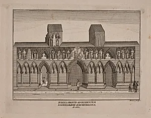 Ruinerne af Trondhjems domkirkes forside 1661 by Jonas Haas