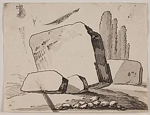 Ruinfragmenter og cypresser by Jens Petersen Lund