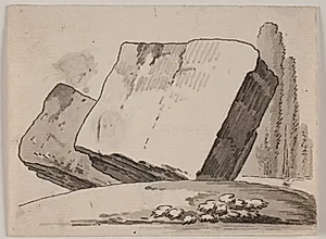 Ruinfragmenter og cypresser by Jens Petersen Lund