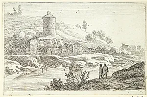 Rundt tårn ved Tiberen by Herman van Swanevelt