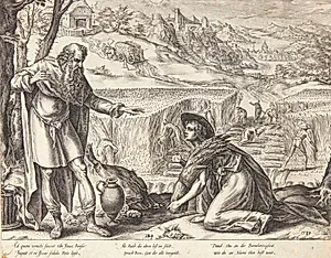 Ruth samler aks på Boaz' marker by Hendrick Goltzius