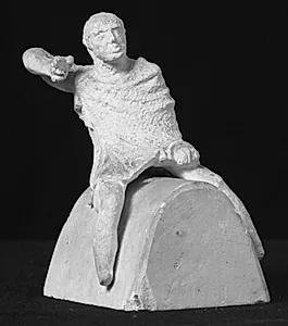 Rytter (uden hest) med løftet h. arm by Ubekendt