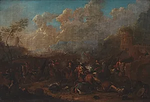 Rytterbatalje ved en fæstning by Karel Breydel