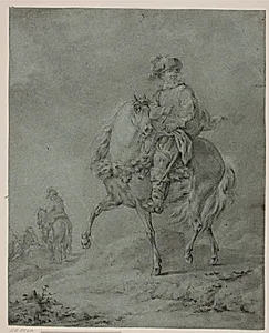 Ryttere i et landskab by Francesco Casanova