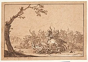 Rytterfægtning by Georg Philipp Rugendas (I)