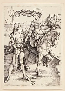 Ryttersken og landsknægten by Albrecht Dürer