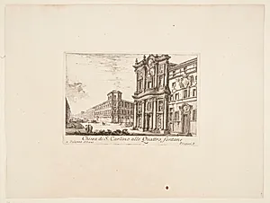 S. Carlino-kirken ved De fire fontæner. 1. Palazzo Albani by Giovanni Battista Piranesi