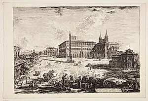 S. Giovanni in Laterano med foranliggende plads by Giovanni Battista Piranesi