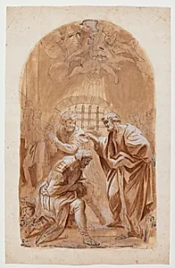 S. Peter døber S. Processus og S. Martianus by Hendrik Krock