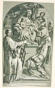Sacra Conversazione med Sankt Laurentius og Antonius af Padova by Ubekendt