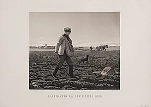 Sædemanden paa den pløjede ager by Adolph Kittendorff