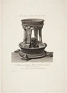 Samme marmortrefod som i forrige blad, set fra en anden vinkel by Giovanni Battista Piranesi