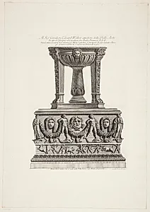 Samme marmortrefod som i forrige blad, set fra en anden vinkel by Giovanni Battista Piranesi