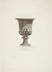 Samme marmorvase som i forrige blad, set fra en anden vinkel by Giovanni Battista Piranesi