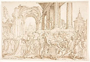 Samson's begravelse by Maarten van Heemskerck