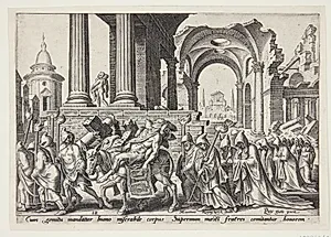 Samsons begravelse by Philips Galle