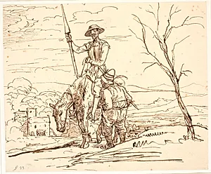 Sancho Pansa fortæller historien om gederne by Wilhelm Marstrand