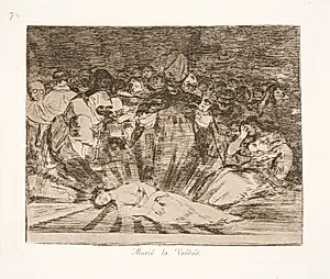 Sandheden er død (79) by Francisco de Goya